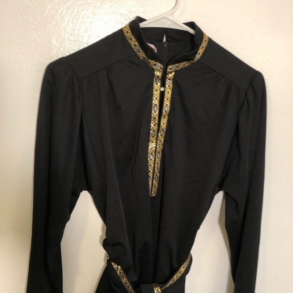 Vintage Caron Chicago Japanese Tunic Black Embroidered - Picture 3 of 10